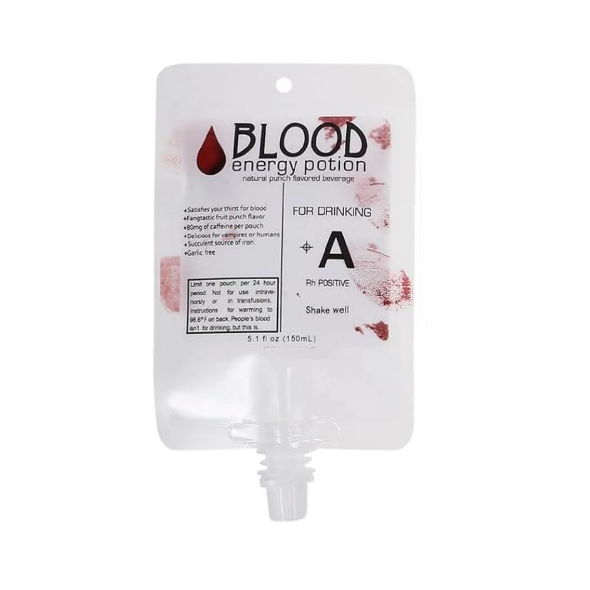 Halloween Blood Bag Drink Pouch Fake Blood & Beverage Prop - 250ml