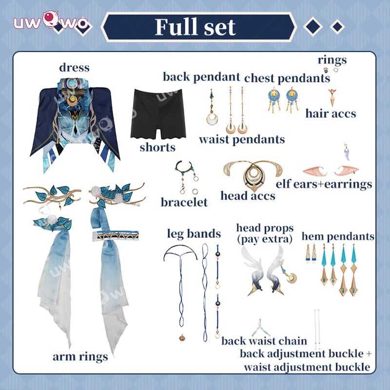 Genshin Impact Lauma Cosplay Costume with Ears - All Sizes & Colors