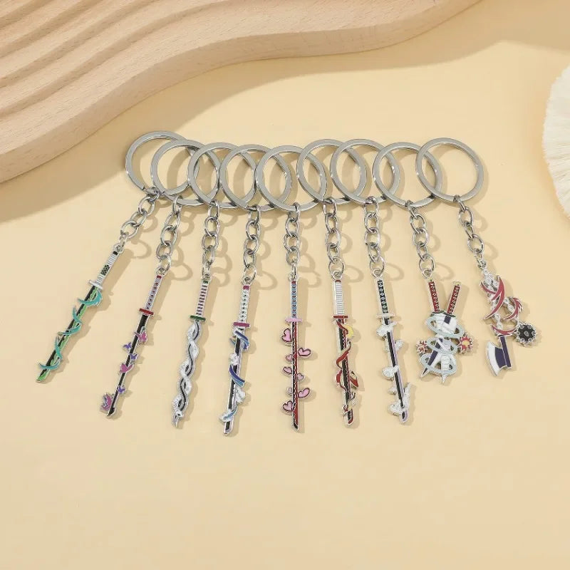 Anime Demon Slayer Sword Keychain Collection - Mini Japanese Katana Pendant & Decor