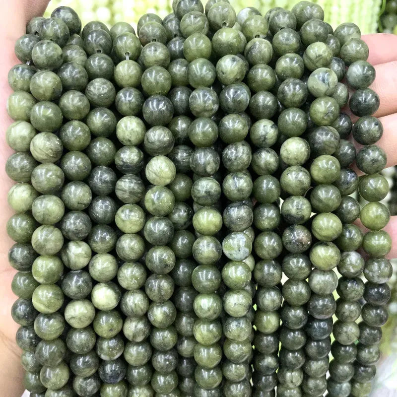 Natural Green Jade Beads - Round Spacer Stones for Jewelry Making, DIY Bracelets & Necklaces
