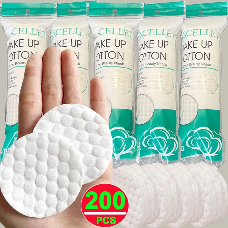 Disposable Cotton Pads for Makeup Removal and Skin Care - 200pcs, Soft & Gentle