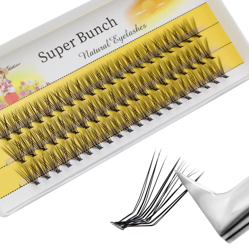 False Eyelash Clusters 20D Mink L Curl Handmade Extensions, 60 Clusters