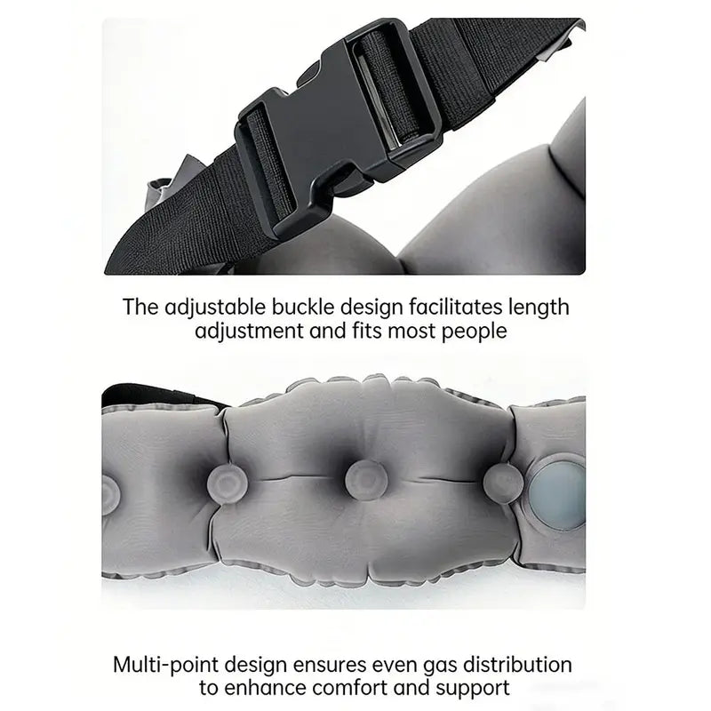 Inflatable Lumbar Support Pillow with Storage Bag - Adjustable Breathable Cushion for Home and Office