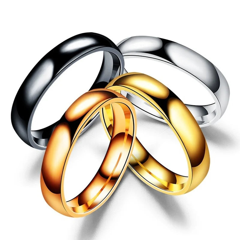 Titanium Wedding Ring Men Women 4mm 6mm High Polished Allergy-Resistant Jewelry