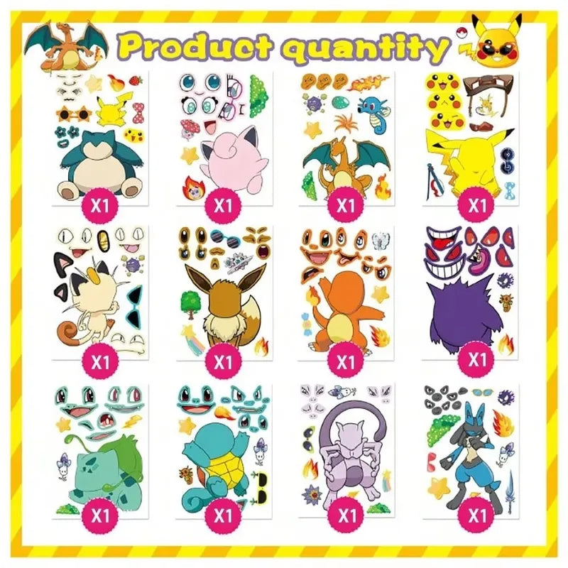 Puzzle Sticker Set for Phone Laptop Luggage Skateboard Kids Gift - 6/12 Sheets