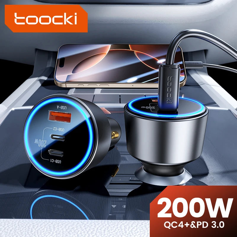 Fast Charging Car Charger with USB Type C QC 4.0 PPS PD 100W for Smartphone & Laptop