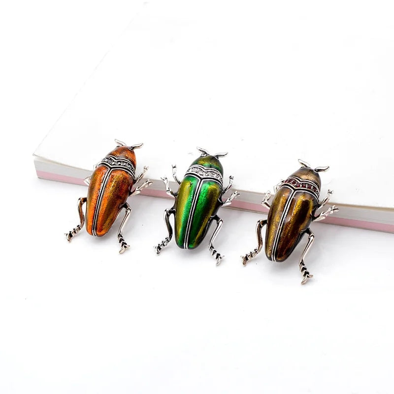 Cute Beetle Brooch Pins for Women Men Kids Jewelry Fashion Gift