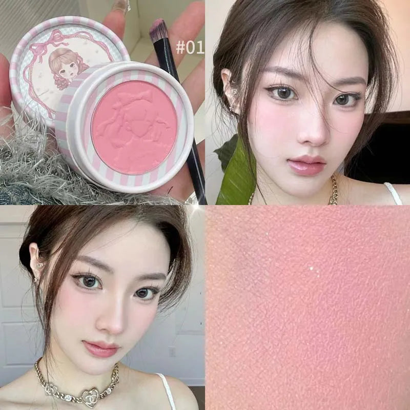 Face Makeup Palette with Shimmer Matte Blush and Powder Finish - Multiple Colors