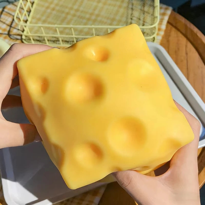 Large Cheese Squeeze Toy - Stress Relief Fidget Ball for Adults, 5CM