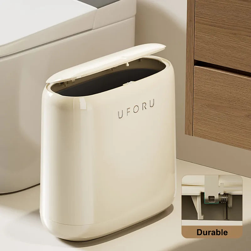Large Capacity Pedal Waste Bin for Bathroom, Living Room, Bedroom — Fits Narrow Spaces