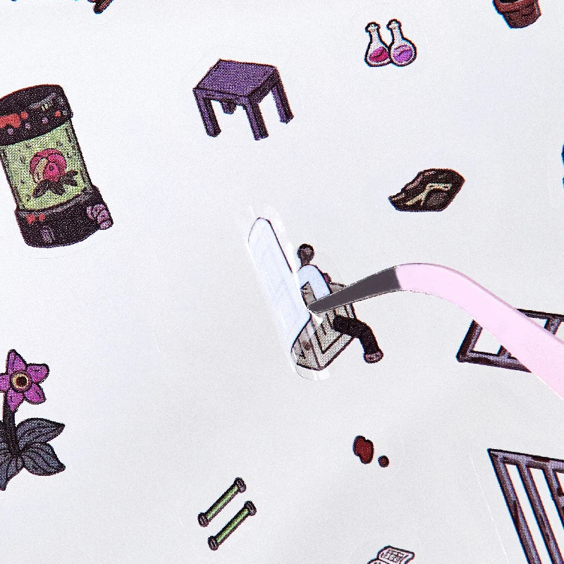 Kawaii Milky Way Forest Landscape Sticker Set - DIY Cabin Scene, Multiple Colors