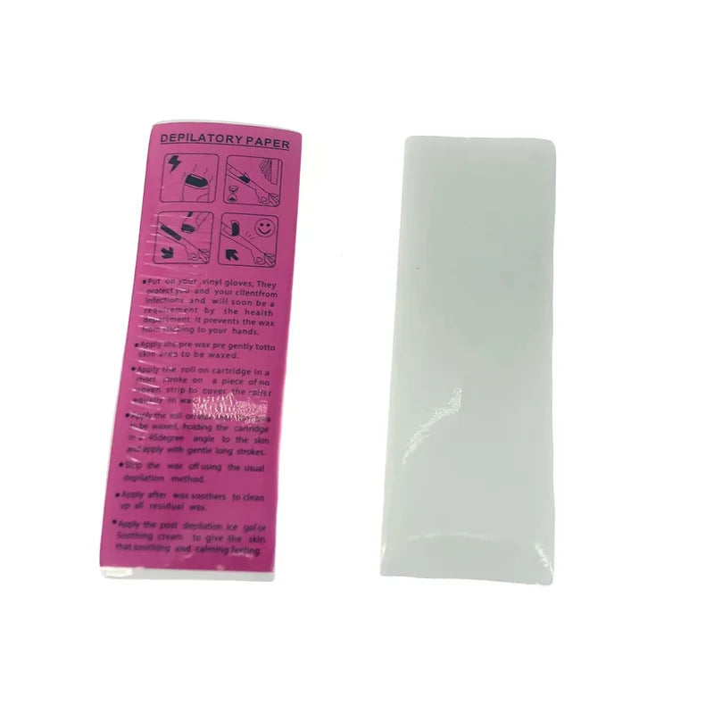 100 Sheets Waxing Hair Removal Paper Strips for Body & Face - Nonwoven Epilator Waxes