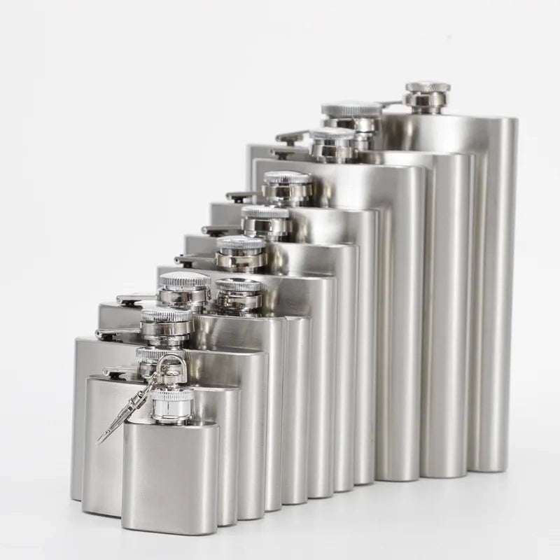 Portable Stainless Steel Hip Flask 5-18oz for Liquor Wine & Spirits - Outdoor Bar