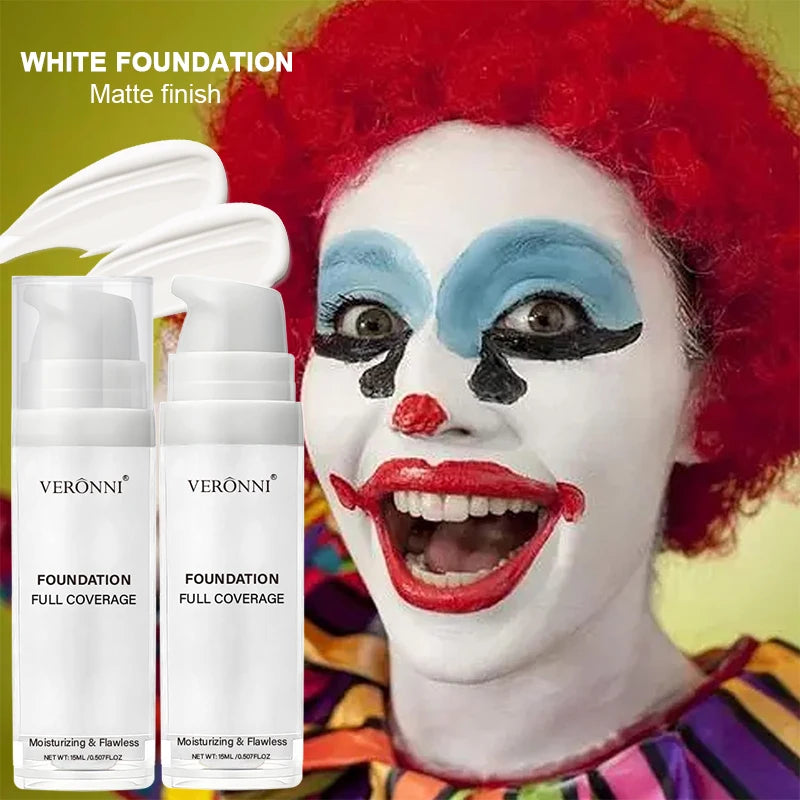 Full Coverage Matte White Liquid Foundation for Cosplay & Special Effects