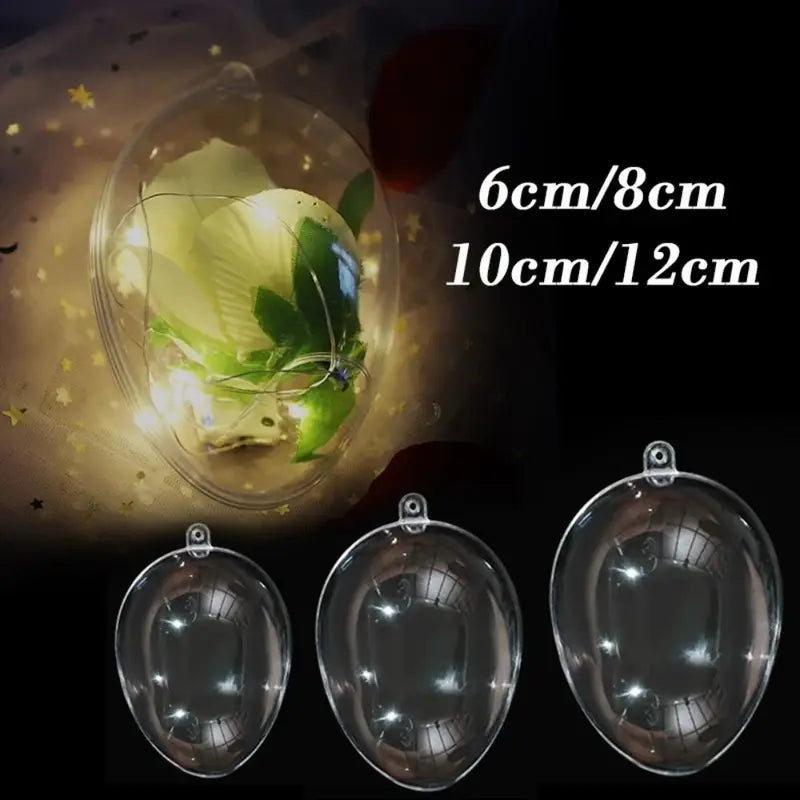 5PCS Easter Egg Party Supplies Plastic Hollow Hanging Favors Candy Box Home Decor
