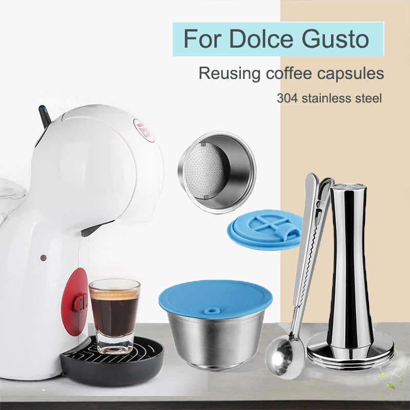 Reusable Coffee Capsule Silicone Sleeve for Dolce Gusto Stainless Steel - Multiple Colors