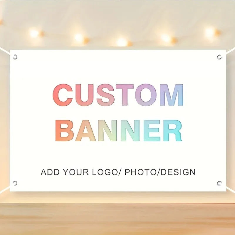 Customizable Indoor Outdoor Photo Banner with Grommets - Polyester Fabric