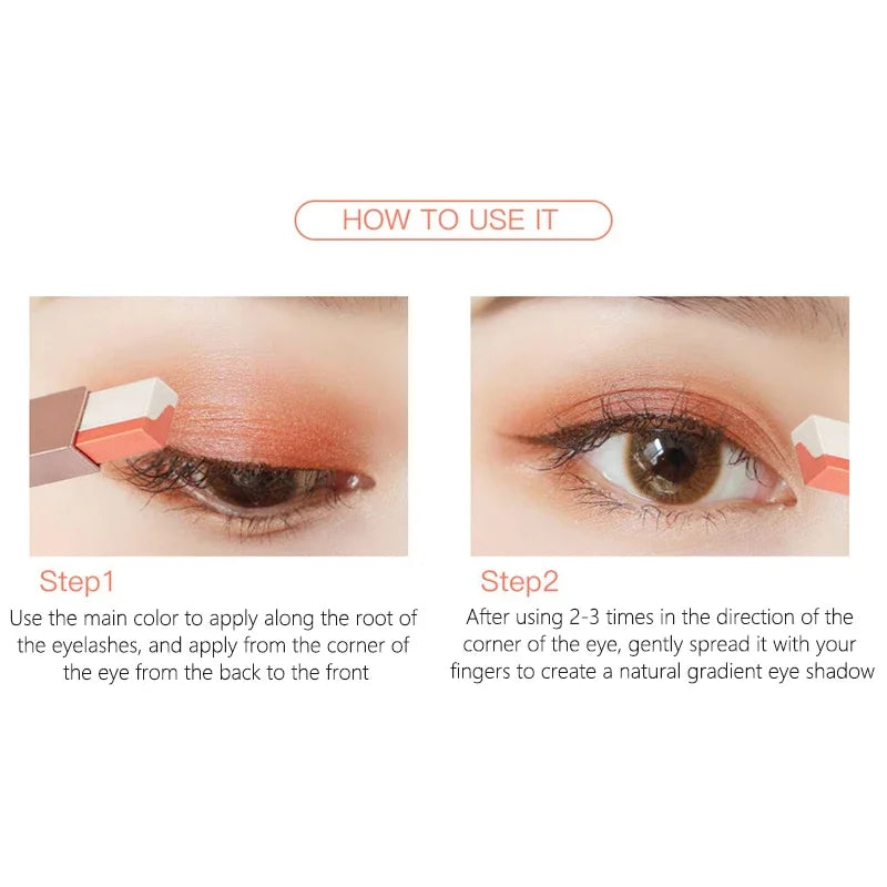 Double Color Glitter Eyeshadow Stick Waterproof Matte Bicolor Makeup Pen