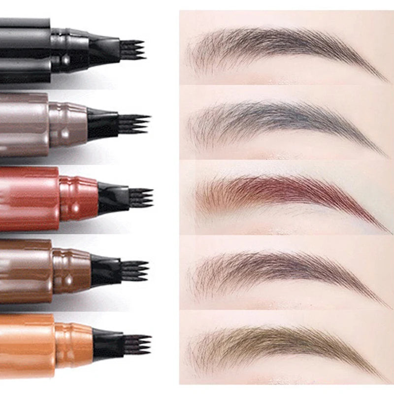 Waterproof Eyebrow Pen with Split Tip - Multiple Colors, Natural Look