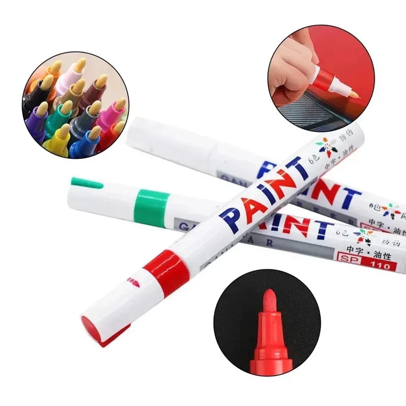 Waterproof Oil-Based Paint Pen Set - Quick Dry & Permanent Markers for Car Tyres