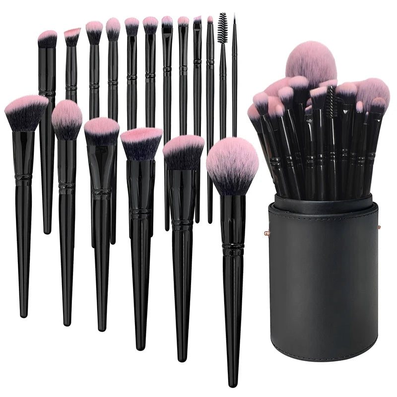 18-Piece Professional Makeup Brush Set - Foundation, Eyeshadow, Blush & Cosmetic Tools