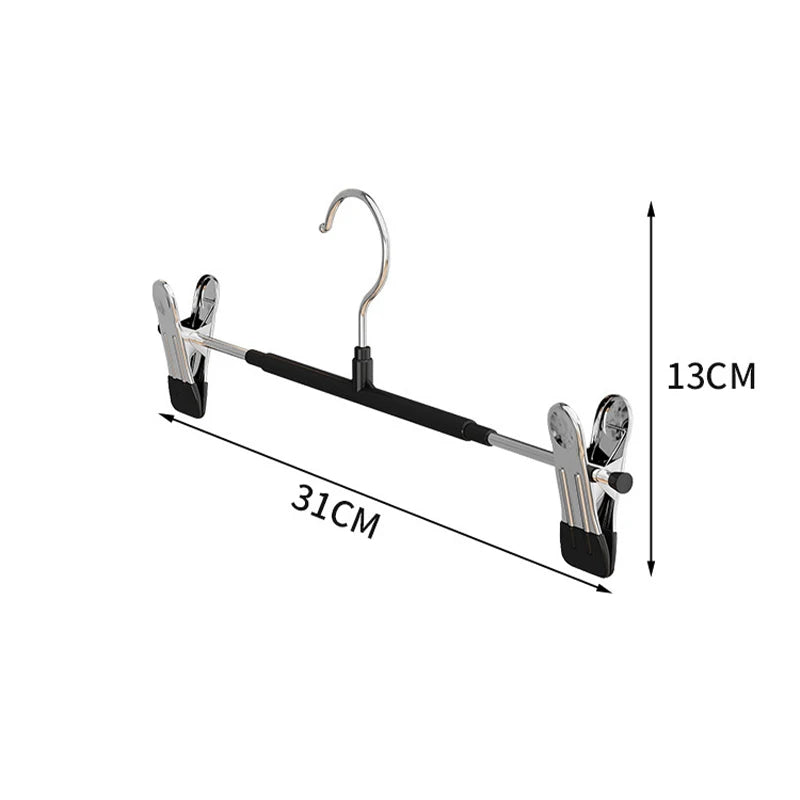5-Pack Adjustable Non-Slip Pants Hangers with Clips for Jeans and Skirts