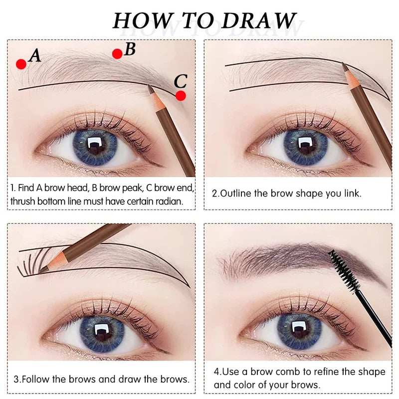 5pcs Microblading Eyebrow Pencil Set Waterproof Permanent Makeup Art Tint