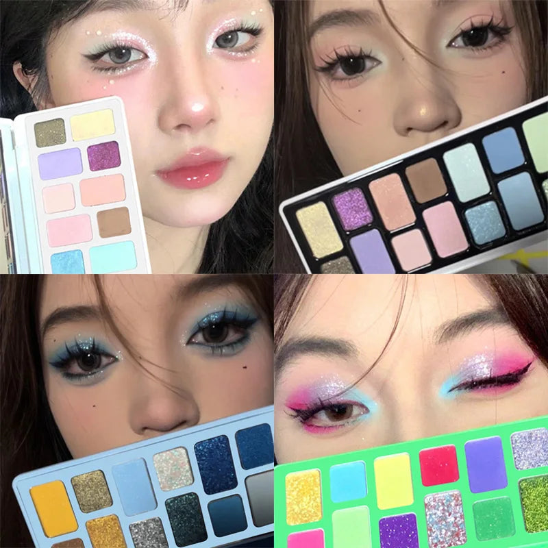 16 Color Eyeshadow Makeup Palette with Glitter & Pearl Finish - Pro Eye Cosmetics