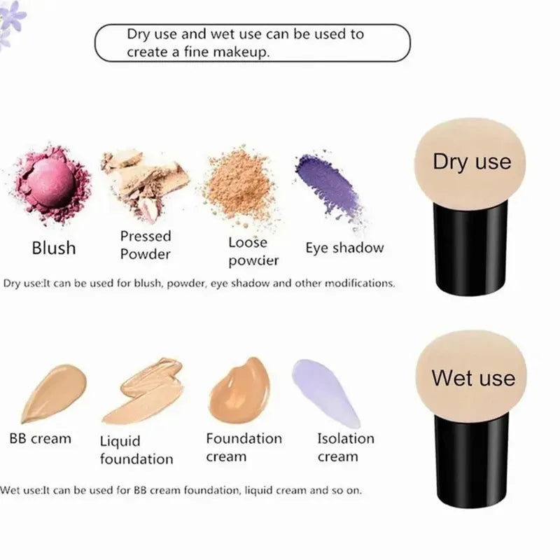 Dual-Use Mushroom Head Makeup Sponge for Foundation and Powder - Latex-Free Cosmetic Puff