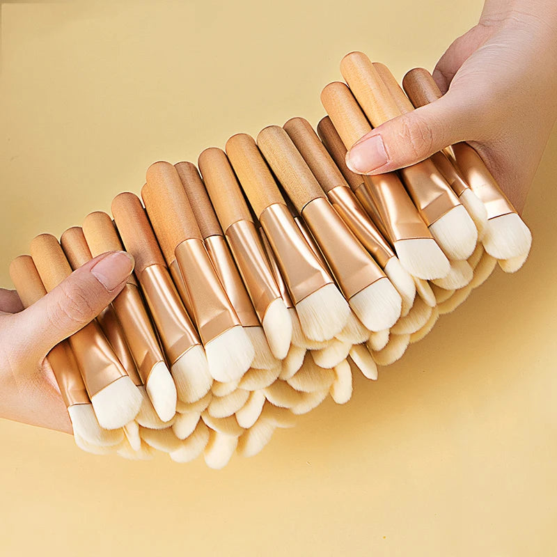 Facial Mask Brush Set - Soft Fiber, Wooden Handle, Portable Makeup Tools