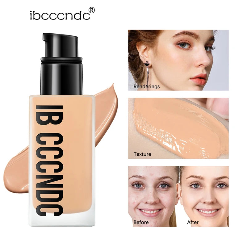 Liquid Foundation Concealer Matte Oil-Control Waterproof Face Makeup 30ML - Multiple Colors