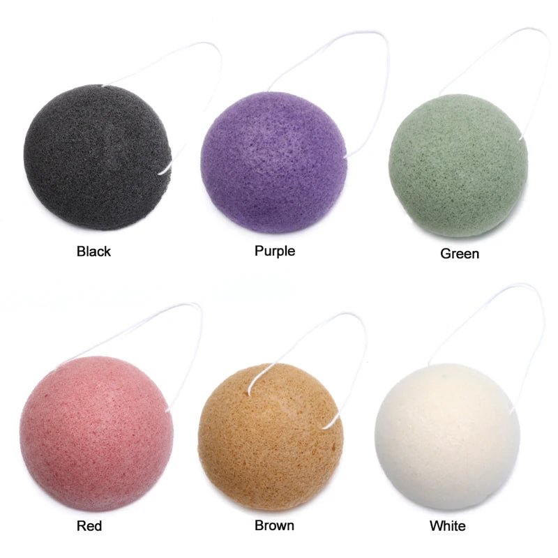 Natural Konjac Facial Sponge for Gentle Cleansing & Exfoliation - Multiple Colors