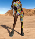 Rainbow Cyberpunk Bodysuit Halloween Costume Jumpsuit for Women