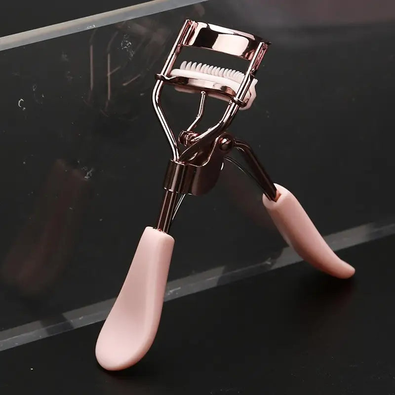 Pink Eyelash Curler with Comb for Perfect Curves - Easy to Use Makeup Tool