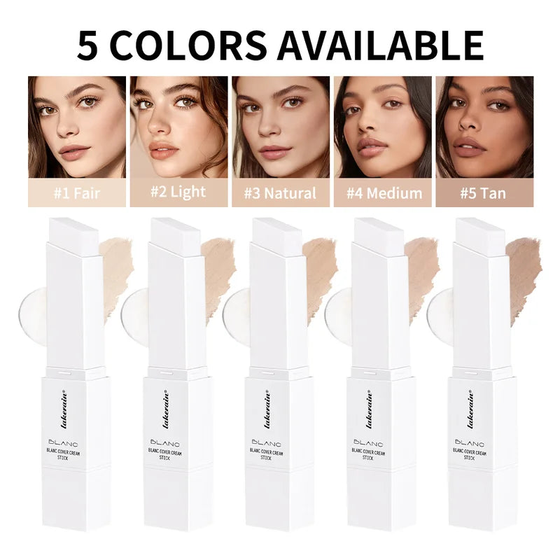 Color Changing Foundation Stick with Detachable Brush High Coverage Base Makeup