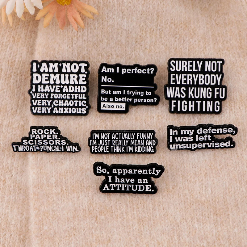 Funny Skeleton Quotes Enamel Pins Women Men Brooches Lapel Badge Accessories Gift