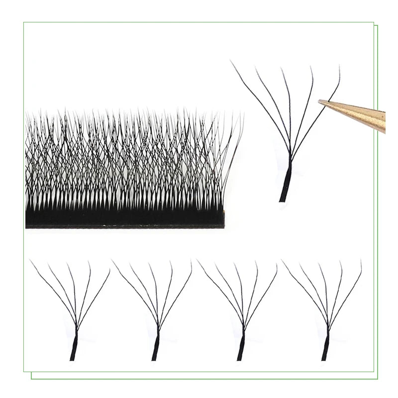 Premade Volume Eyelash Extensions Case Set - 5D W Style Soft Natural Lash Fans