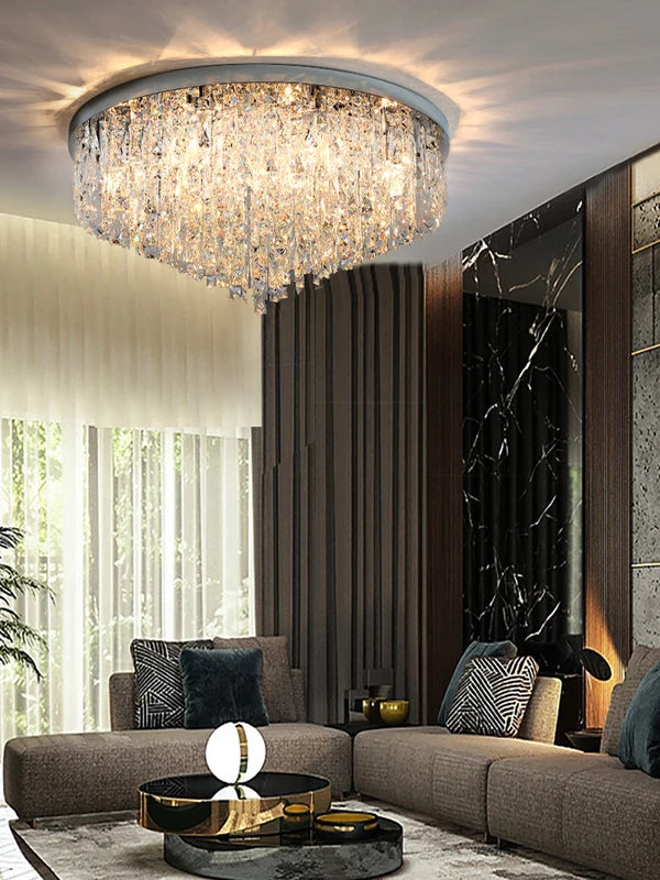 Modern Crystal Ceiling Chandelier - Designer Hanging Lamps for Living Room