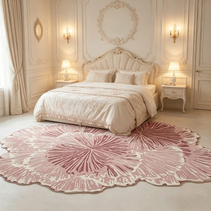 Large Irregular Shape Plush Bedroom Rug - Thick Soft Lounge Carpet