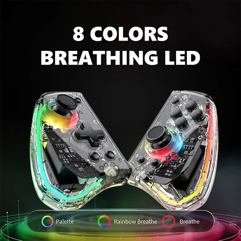 Wireless Gamepad for Switch OLED & Lite | Turbo & 8-Color LED