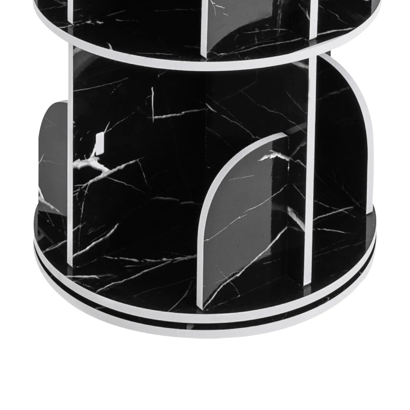 Rotating Bookshelf with 16 Compartments - Waterproof 4-Tier Floor Storage Rack