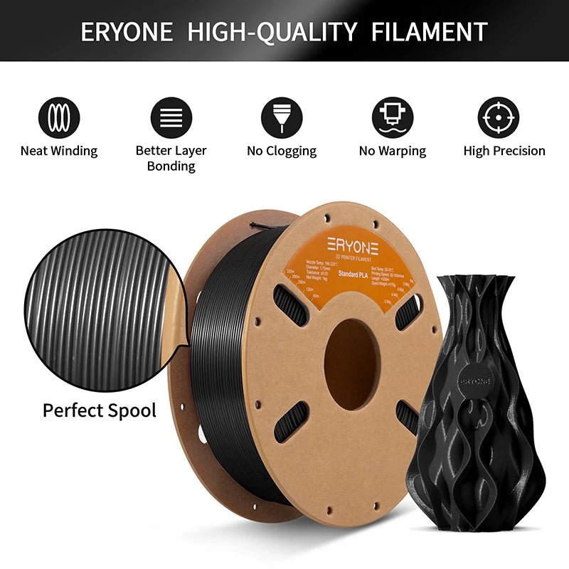 High-Quality 1.75mm PLA Filament for 3D Printing - 1kg Spool, Tangle-Free