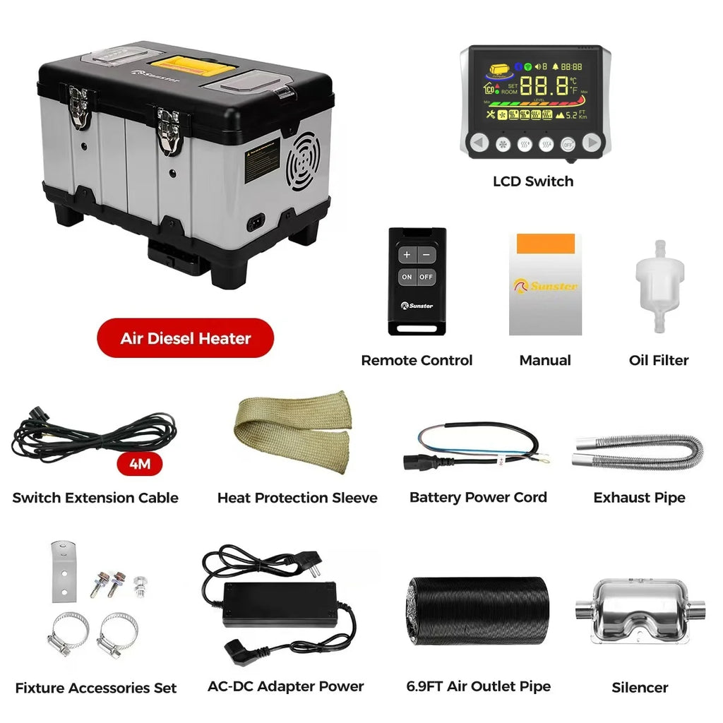 Diesel Air Heater 8KW with LCD & Bluetooth App Control for RV Car Camper