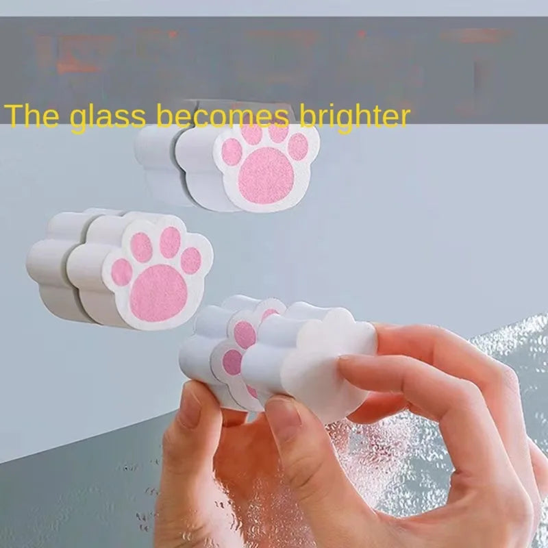 Cat's Paw Shaped Magic Sponge Glass Cleaner for Mirrors & Surfaces