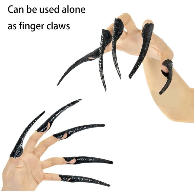 Long Nails Gloves for Halloween Cosplay Costume Accessories - Detachable Scary Fingernails