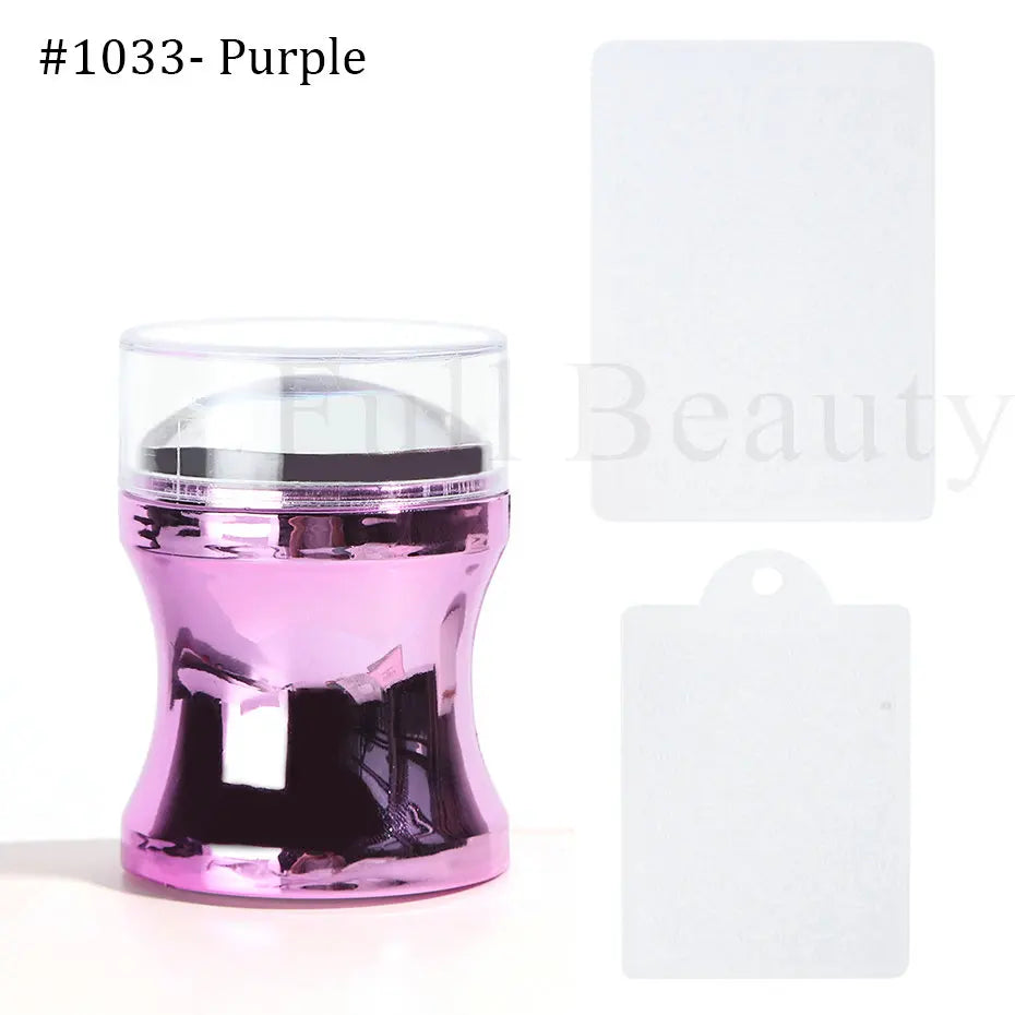 Mirror Nail Stamper Set with Silicone Transfer Templates for French Manicure DIY