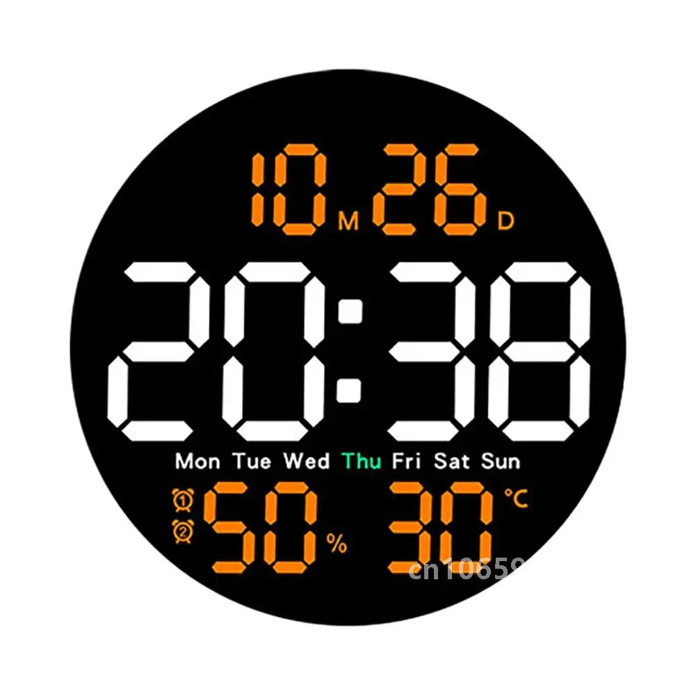 Large Screen LED Wall Clock with Remote Control for Home Office & Classroom