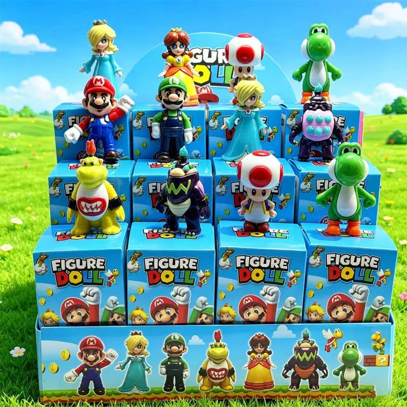 12PCS Mario Doll Toy Set - Super Mario Brothers Handmade Decorations & Collectibles