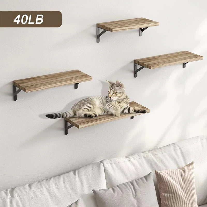 Floating Wall Shelves for Living Room Bathroom Kitchen - Wood Storage Shelving