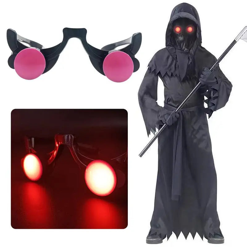 Halloween Red LED Glow Glasses - Luminous Cosplay Party Prop